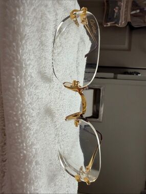 Cartier Gold Rimless Clear Lens Glasses